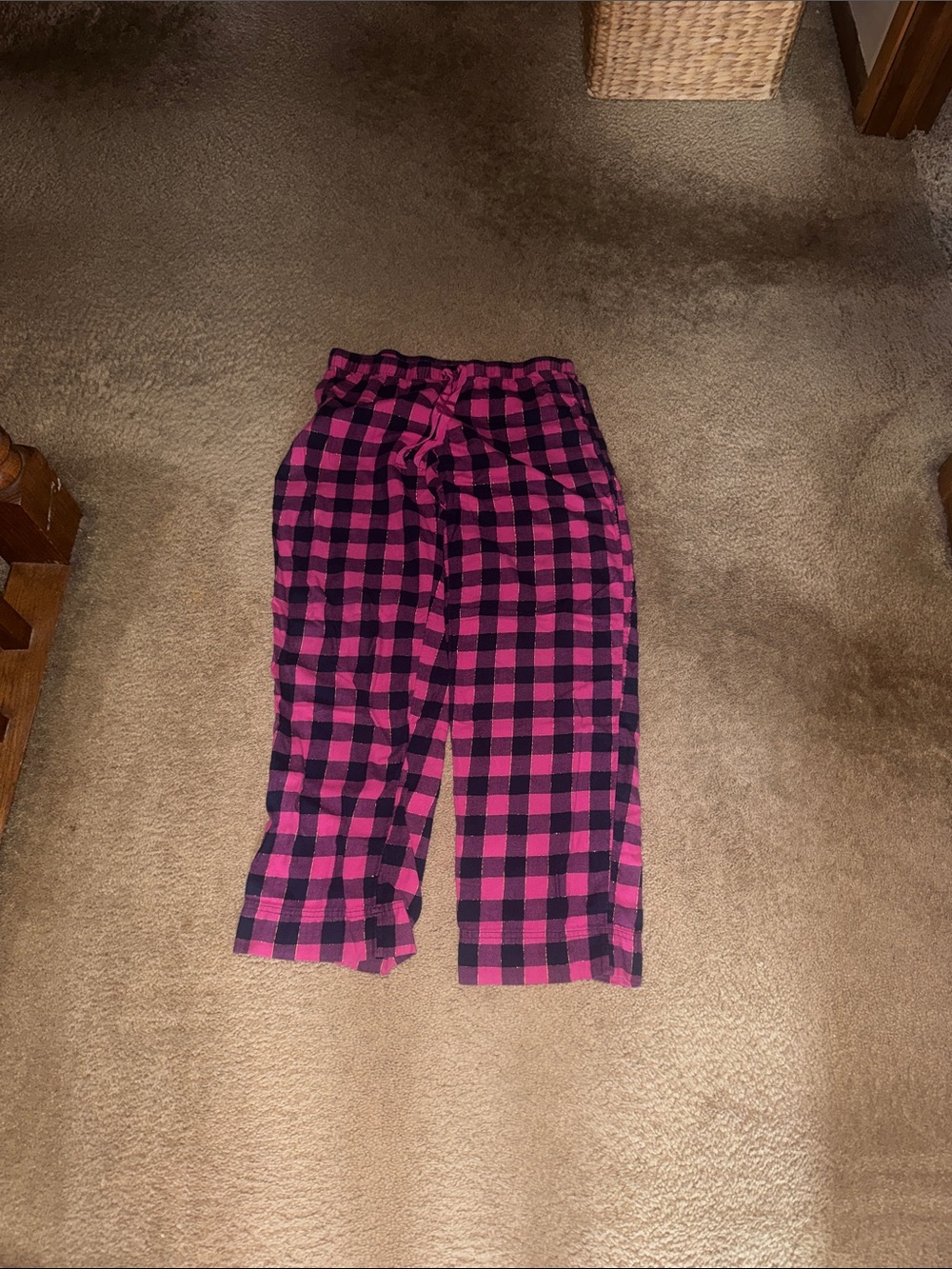 Women's Pink and Black Plaid Pajama Pants